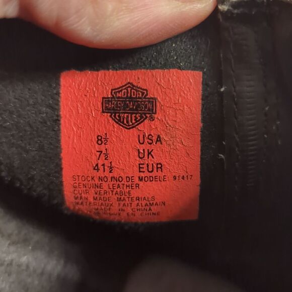 HARLEY DAVIDSON Black Trail Boss Engineer 91417 Motorcycle 8 1/2 Zipper Boots main image 2